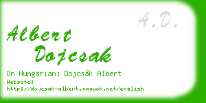 albert dojcsak business card